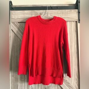 Tahari Vibrant Red Crew Neck Sweater